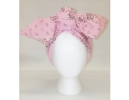 Sheila Moldable Headband-PINK BANDANNA