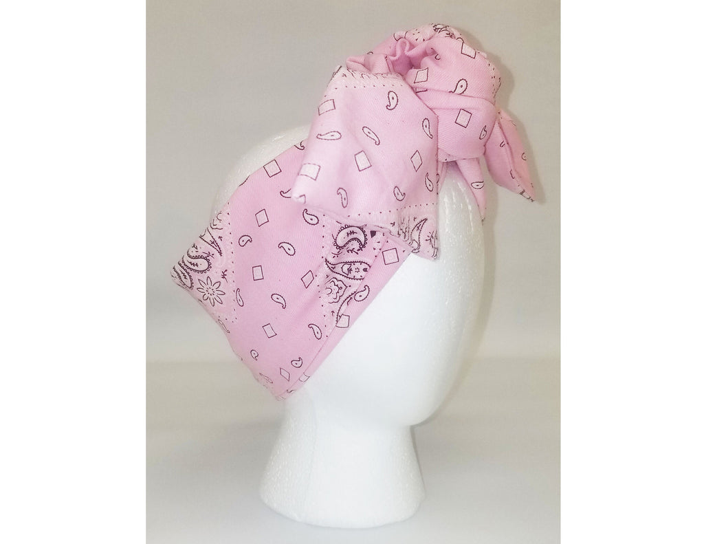 Sheila Moldable Headband-PINK BANDANNA