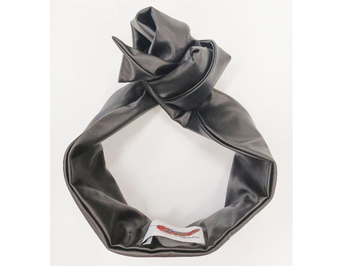 Sheila Moldable Headband-Black Vegan Leather