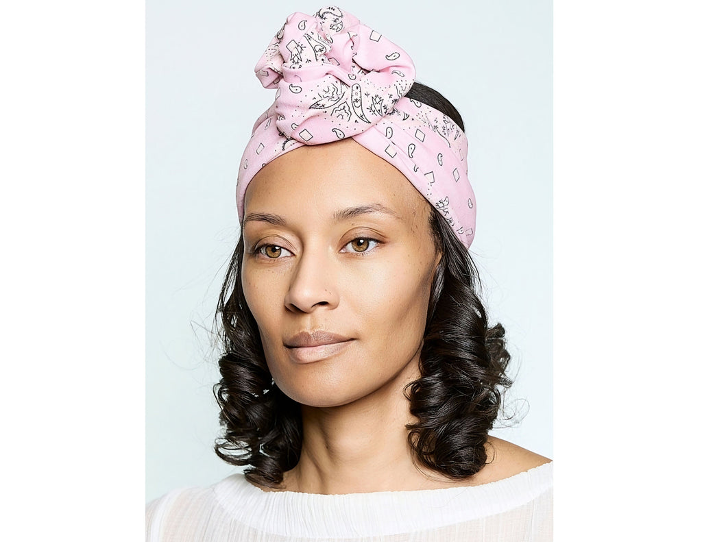 Sheila Moldable Headband-PINK BANDANNA